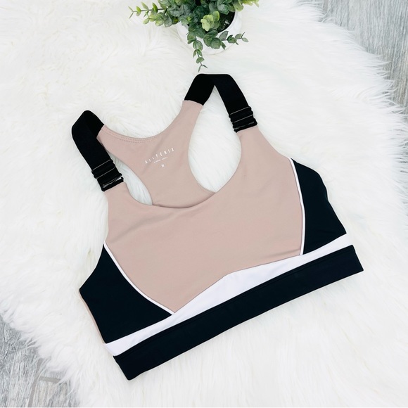 The All Fenix Ivy Beige Tuape Multi Color Block High-Impact Bra - Picture 3 of 8